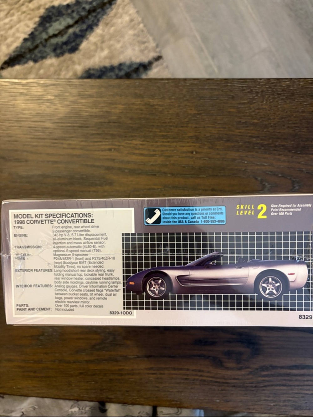 AMT 1998 Chevrolet Corvette Convertible Model Kit - Silver - Picture 2 of 5